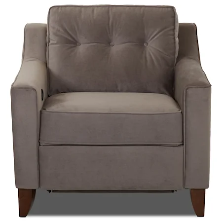 Contemporary Power High Leg Reclining Chair with Tufted Seat Back